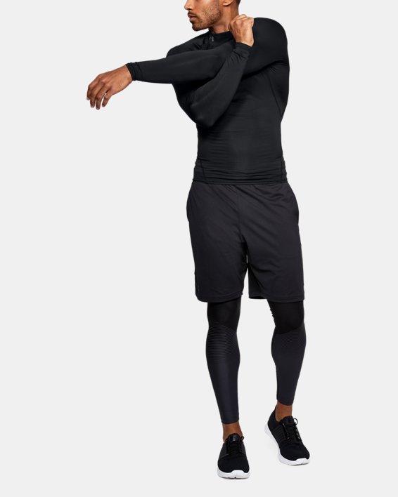 Men's HeatGear® Armour Compression Long Sleeve Mock in Black image number 2